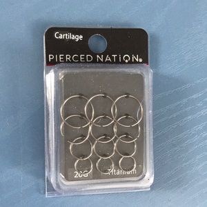Pierced nation pack of titanium cartilage rings